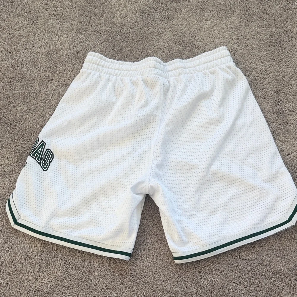 Adidas White Shorts with Green Accents